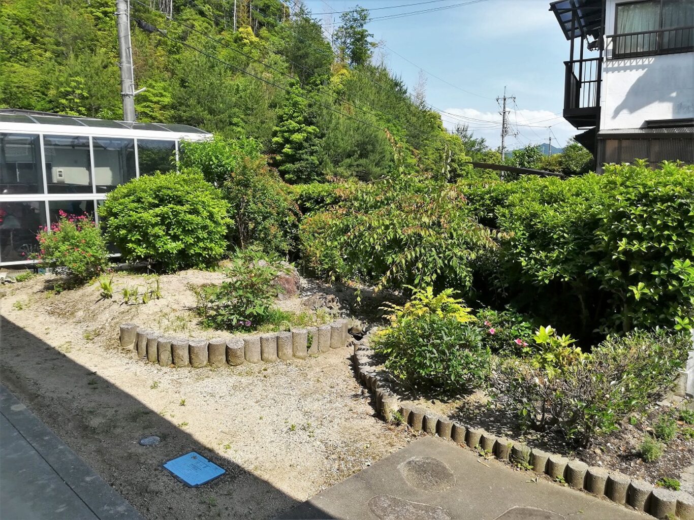 出雲市で庭じまい　庭木撤去前